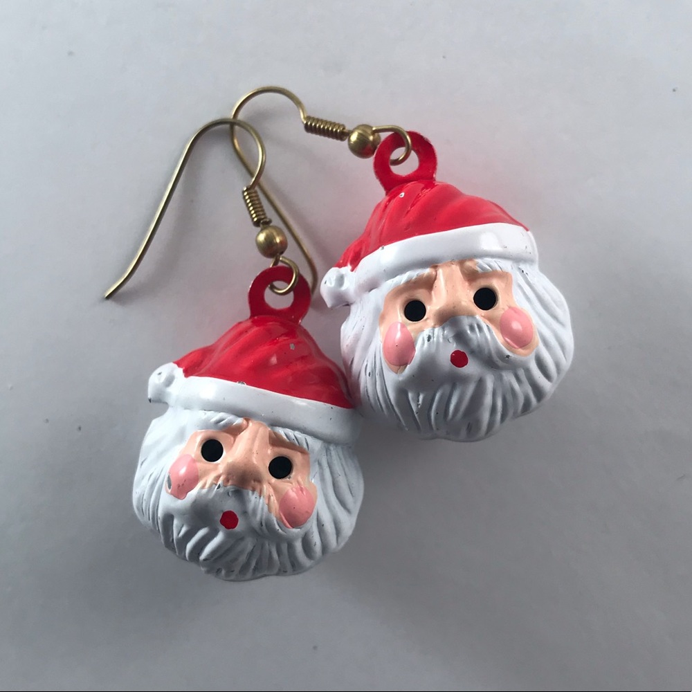 Holiday Earrings Santa Claus Jingle Bells Party
